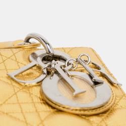 مملوكة مسبقًا Dior Small Metallic Grained Calfskin Cannage Lucky Badges My Lady Dior