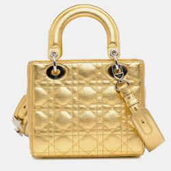 مملوكة مسبقًا Dior Small Metallic Grained Calfskin Cannage Lucky Badges My Lady Dior