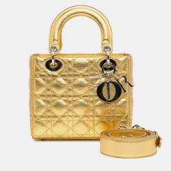 مملوكة مسبقًا Dior Small Metallic Grained Calfskin Cannage Lucky Badges My Lady Dior