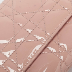 مملوكة مسبقًا Dior Pink Cannage Patent Leather Lady Dior Wallet on Chain