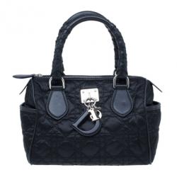 مملوكة مسبقًا Dior Black Cannage Nylon Satchel