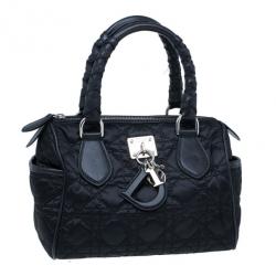 مملوكة مسبقًا Dior Black Cannage Nylon Satchel