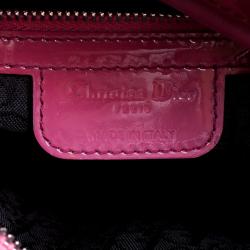 Pre Owned حقيبة ديور ليدي ديور جلد فوشيا وردي لامع كبيرة