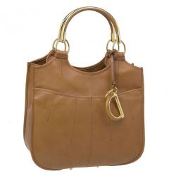 Pre Owned Dior Tan Leather 61 Hobo