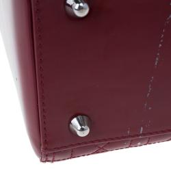 Pre Owned Dior Red Patent Leather Large Lady Dior