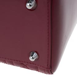 Pre Owned Dior Red Patent Leather Large Lady Dior