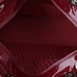 Pre Owned Dior Red Patent Leather Large Lady Dior