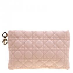 مملوكة مسبقًا حقيبة كلتش ديور بينيرا كانفاس مقوى كاناج وردية فاتحة