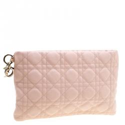 مملوكة مسبقًا حقيبة كلتش ديور بينيرا كانفاس مقوى كاناج وردية فاتحة