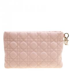 مملوكة مسبقًا حقيبة كلتش ديور بينيرا كانفاس مقوى كاناج وردية فاتحة