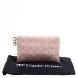 مملوكة مسبقًا حقيبة كلتش ديور بينيرا كانفاس مقوى كاناج وردية فاتحة