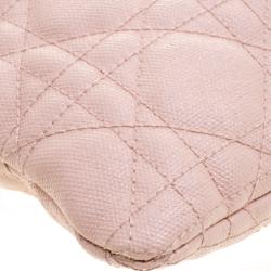 مملوكة مسبقًا حقيبة كلتش ديور بينيرا كانفاس مقوى كاناج وردية فاتحة