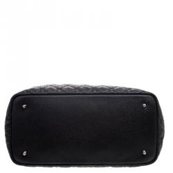 مملوكة مسبقًا Dior Black Coated Canvas Medium Panarea Shopper Tote