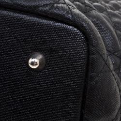 مملوكة مسبقًا Dior Black Coated Canvas Medium Panarea Shopper Tote