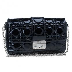 Pre Owned Dior Black Patent Leather Miss Dior Promenade Pouch