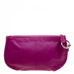 Pre Owned حقيبة كلتش ديور 61 جلد ماغينتا