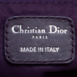 Pre Owned Dior Purple Cannage Nylon Charm Satchel