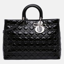 Dior Black Extra Large Patent Cannage Lady Dior
