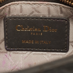 Dior Dark Grey Cannage Leather Mini Lady Dior Tote