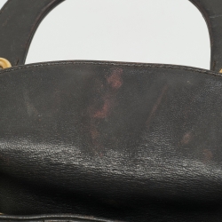Dior Dark Grey Cannage Leather Mini Lady Dior Tote