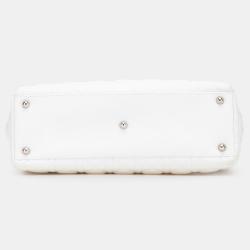 Pre Owned Dior White Large Lambskin Cannage Lady Dior