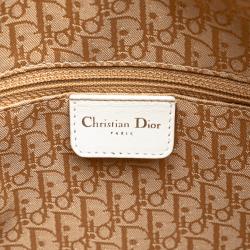 Pre Owned Dior White Large Lambskin Cannage Lady Dior