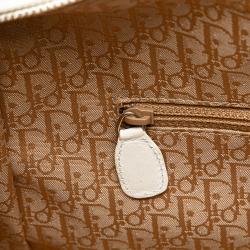 Pre Owned Dior White Large Lambskin Cannage Lady Dior
