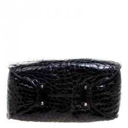 مملوكة مسبقًا حقيبة يد ديور 61 جلد لامعة نق تمساح سوداء