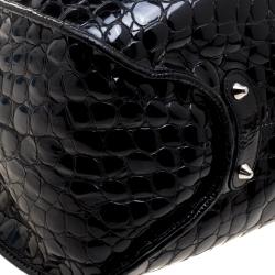 مملوكة مسبقًا حقيبة يد ديور 61 جلد لامعة نق تمساح سوداء