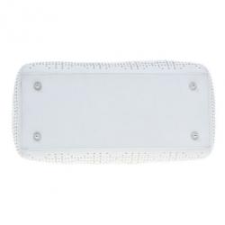 Pre Owned Dior White Studded Leather Medium Lady Dior