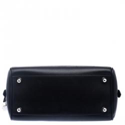 Pre Owned Dior Black Leather Gambler Dice Bowling Bag