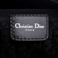 Pre Owned Dior Black Leather Gambler Dice Bowling Bag