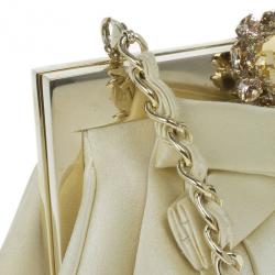 مملوكة مسبقًا Dior Cream Satin Drapé Evening Clutch