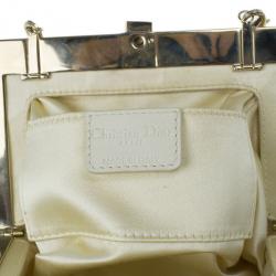 مملوكة مسبقًا Dior Cream Satin Drapé Evening Clutch