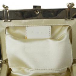 مملوكة مسبقًا Dior Cream Satin Drapé Evening Clutch