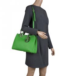 Pre Owned حقيبة شوبر ديور ديوريسيمو جلد أصفر متوسطة