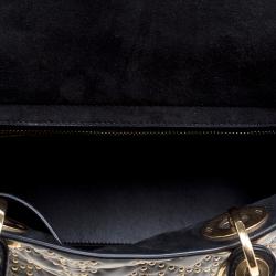 Pre Owned Dior Black Leather Lady Dior Studded Tote