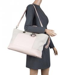 مملوكة مسبقًا Dior Beige/Pink Canvas and Leather Nappy Diaper Bag