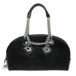 مملوكة مسبقًا Dior Black Suede and Python Gambler Bag