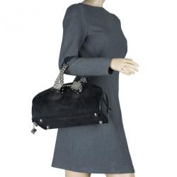 مملوكة مسبقًا Dior Black Suede and Python Gambler Bag