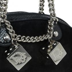 مملوكة مسبقًا Dior Black Suede and Python Gambler Bag