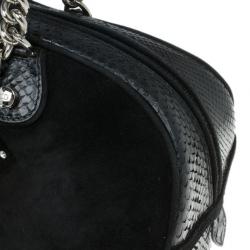 مملوكة مسبقًا Dior Black Suede and Python Gambler Bag