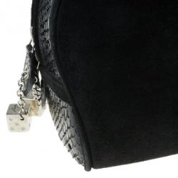 مملوكة مسبقًا Dior Black Suede and Python Gambler Bag
