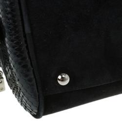 مملوكة مسبقًا Dior Black Suede and Python Gambler Bag