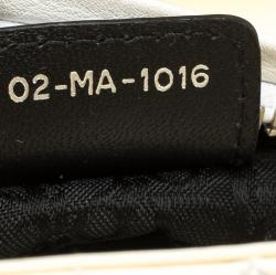 Pre Owned Dior Cream Patent Leather Medium Lady Dior Tote