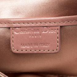 Pre Owned Dior Pink Cannage Satin Crystal Embellished Chain Clutch 