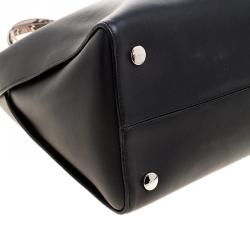 Pre Owned Dior Black Leather and Snakeskin Trims Dior Addict Shopping Tote