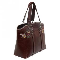 مملوكة مسبقًا حقيبة ديور رومانتيك فلاورز جلد بني