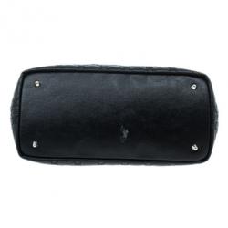 مملوكة مسبقًا Dior Black Coated Canvas Cannage Tote