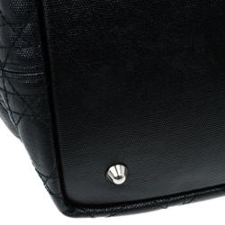 مملوكة مسبقًا Dior Black Coated Canvas Cannage Tote